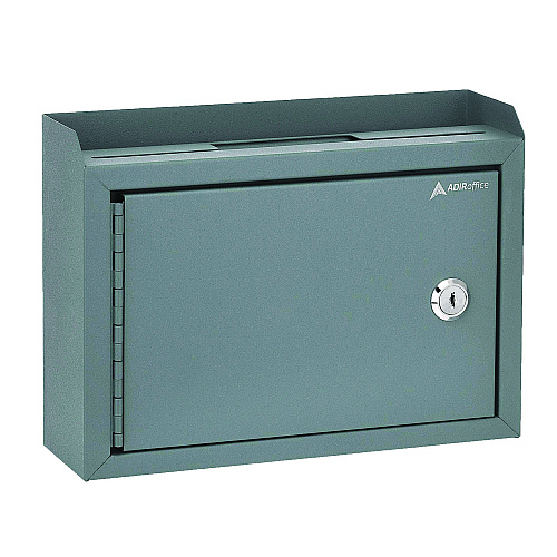 AdirOffice Medium Size Steel Multi-Purpose Secure Drop Box, 9.8 x 3.4 x 7.5, Gray (I63102GRY)