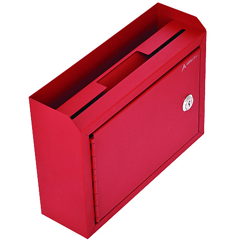 AdirOffice Medium Size Steel Multi-Purpose Secure Drop Box, 9.8 x 3.4 x 7.5, Red (I63102RED)