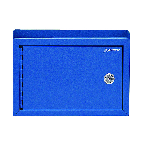 AdirOffice Medium Size Steel Multi-Purpose Secure Drop Box, 9.8 x 3.4 x 7.5, Blue (I63102BLU)