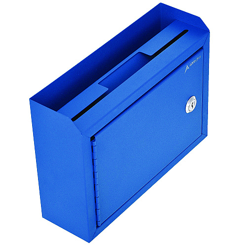 AdirOffice Medium Size Steel Multi-Purpose Secure Drop Box, 9.8 x 3.4 x 7.5, Blue (I63102BLU)