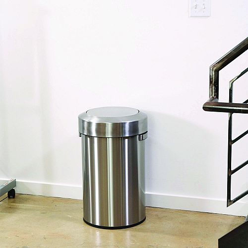 HLS Commercial Swing Top Trash Can, 17 gal, Stainless Steel, Silver (HLS17FTS)