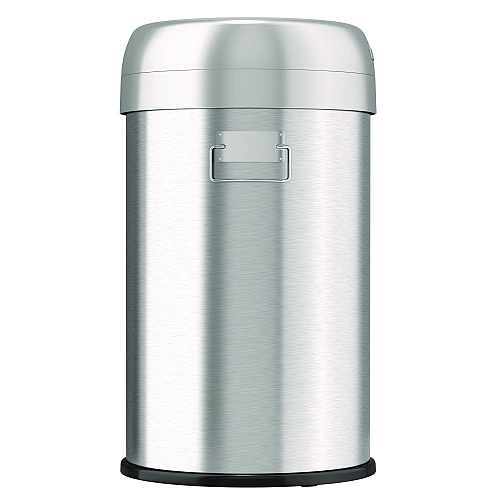 HLS Commercial Open Top Trash Can, 13 gal, Plastic/Stainless Steel, Silver (HLS13STR)