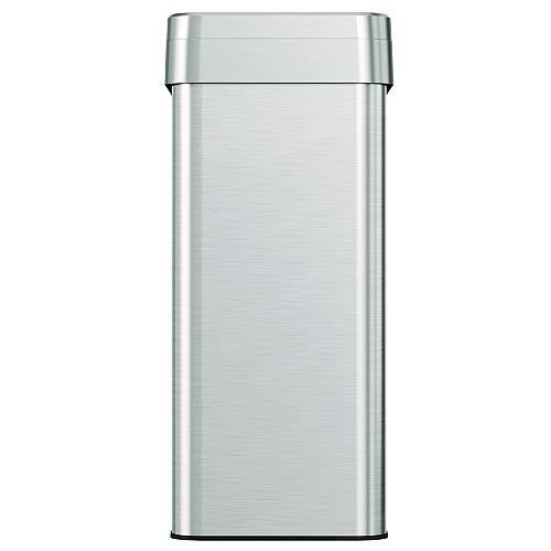 HLS Commercial Open Top Trash Can, Rectangular, 16 gal, Plastic/Stainless Steel, Silver (HLS16UOT)