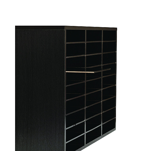 AdirOffice Wooden 27 Compartment Literature Organizer, 27 Sections, Letter Size, 31.49 x 11.81 x 21.65, Black (IOF20101BLK)