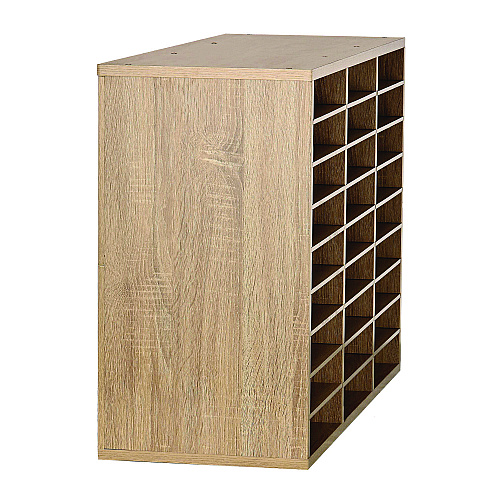 AdirOffice Wooden 27 Compartment Literature Organizer, 27 Sections, Letter Size, 31.49 x 11.81 x 21.65, Medium Oak (IOF20101MEO)