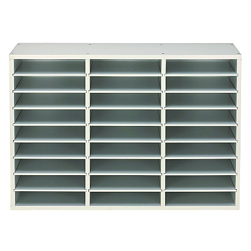 AdirOffice Wooden 27 Compartment Literature Organizer, 27 Sections, Letter Size, 31.49 x 11.81 x 21.65, White (IOF20101WHI)
