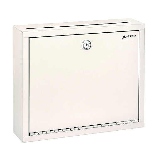 AdirOffice Large Size Steel Multi-Purpose Secure Drop Box, 12 x 3 x 10, White (I63103WHI)