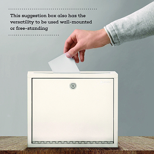 AdirOffice Large Size Steel Multi-Purpose Secure Drop Box, 12 x 3 x 10, White (I63103WHI)