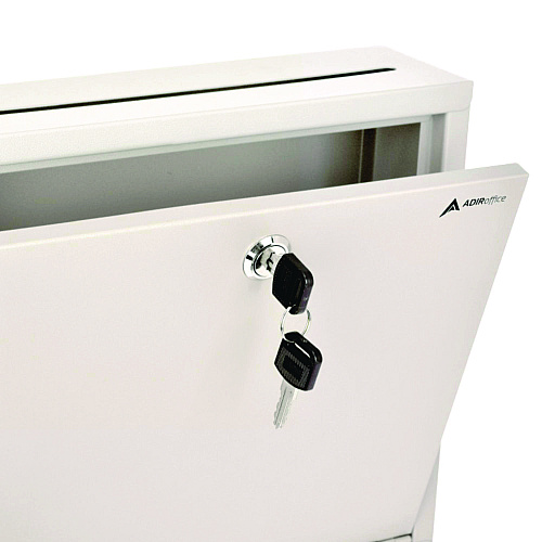 AdirOffice Large Size Steel Multi-Purpose Secure Drop Box, 12 x 3 x 10, White (I63103WHI)