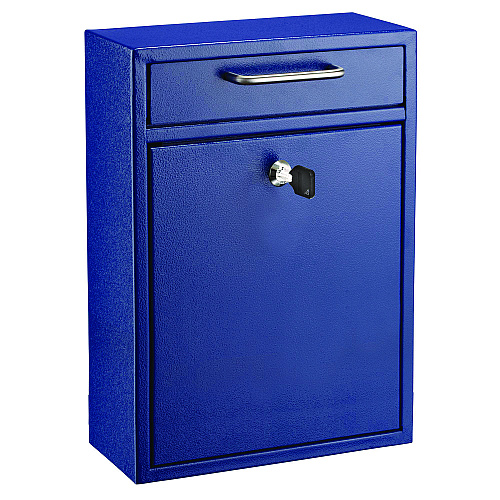 AdirOffice Large Ultimate Secure Drop Box Wall Mounted Mail Box, 11.2 x 4.7 x 16.2, Blue (I63104BLU)
