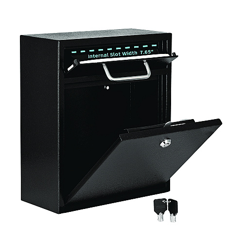 AdirOffice Medium Ultimate Wall Mounted Mail Box, 10.4 x 4.5 x 12, Black (I63105BLK)