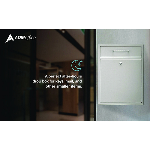 AdirOffice Large Ultimate Secure Drop Box Wall Mounted Mail Box, 11.2 x 4.7 x 16.2, White (I63104WHI)