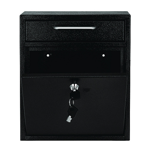 AdirOffice Medium Ultimate Wall Mounted Mail Box, 10.4 x 4.5 x 12, Black (I63105BLK)