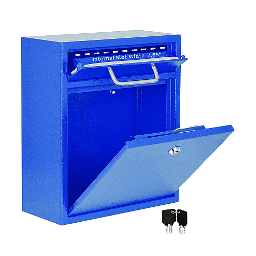 AdirOffice Medium Ultimate Wall Mounted Mail Box, 10.4 x 4.5 x 12, Blue (I63105BLU)