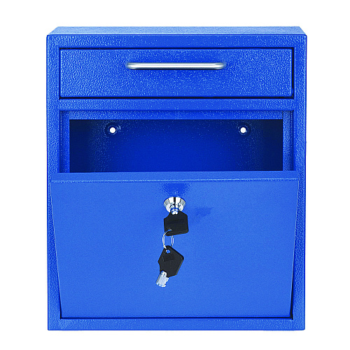 AdirOffice Medium Ultimate Wall Mounted Mail Box, 10.4 x 4.5 x 12, Blue (I63105BLU)