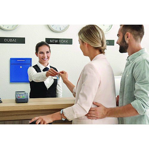 AdirOffice Medium Ultimate Wall Mounted Mail Box, 10.4 x 4.5 x 12, Blue (I63105BLU)