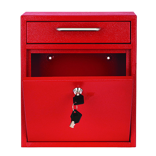 AdirOffice Medium Ultimate Wall Mounted Mail Box, 10.4 x 4.5 x 12, Red (I63105RED)