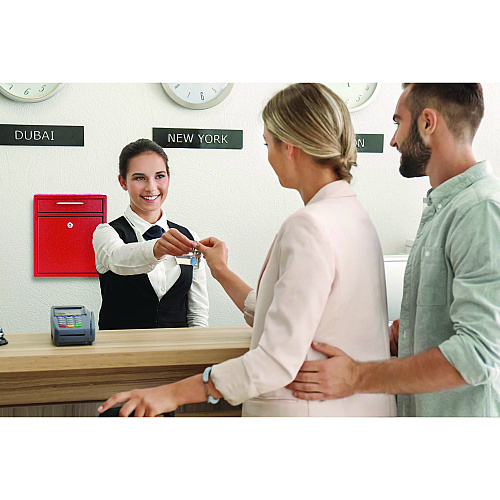 AdirOffice Medium Ultimate Wall Mounted Mail Box, 10.4 x 4.5 x 12, Red (I63105RED)