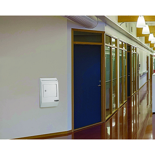 AdirOffice Heavy-Duty Weatherproof Secured Secure Drop Box, 10 x 4 x 16.3, White (I63113WHI)
