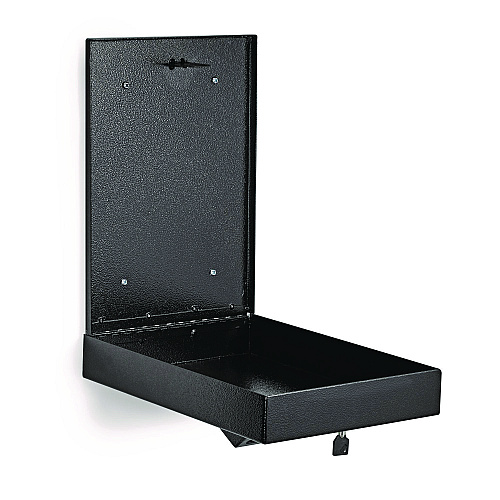 AdirOffice Large Wall Mounted Weatherproof Steel Secure Drop Box, 11 x 2.4 x 16, Black (I63114BLK)