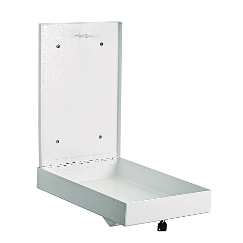 AdirOffice Large Wall Mounted Weatherproof Steel Secure Drop Box, 11 x 2.4 x 16, White (I63114WHI)