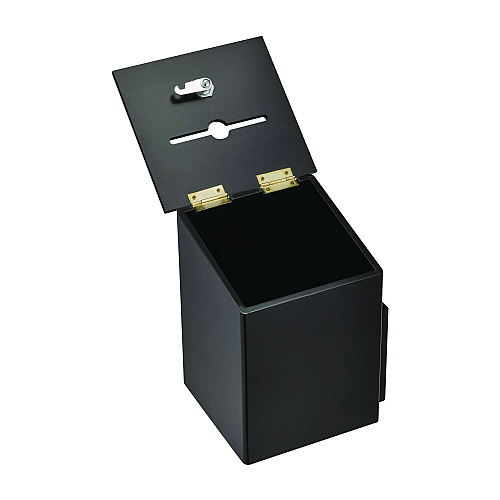 AdirOffice Squared Wood Locking Suggestion Box, 7.25 x 7.5 x 10, Medium Density Fiberboard, Black (I63201BLK)