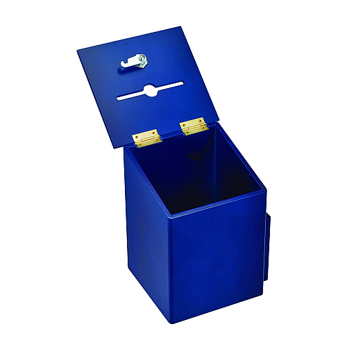AdirOffice Squared Wood Locking Suggestion Box, 7.25 x 7.5 x 10, Medium Density Fiberboard, Blue (I63201BLU)