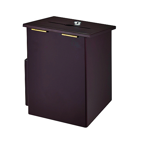 AdirOffice Squared Wood Locking Suggestion Box, 7.25 x 7.5 x 10, Medium Density Fiberboard, Mahogany (I63201MA)