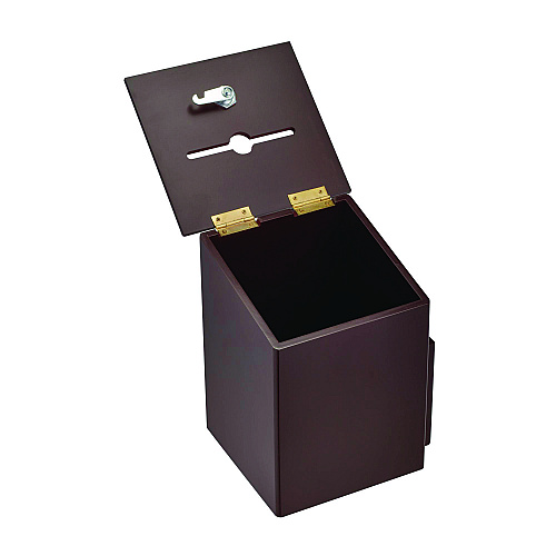 AdirOffice Squared Wood Locking Suggestion Box, 7.25 x 7.5 x 10, Medium Density Fiberboard, Mahogany (I63201MA)