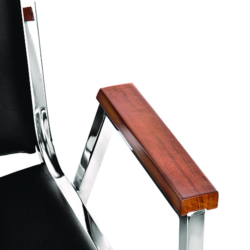AdirOffice Vinyl Chrome Frame Stackable Office Chair, 16.5 x 22 x 32, Black Seat, Black Back, Chrome Base (I63802BK)