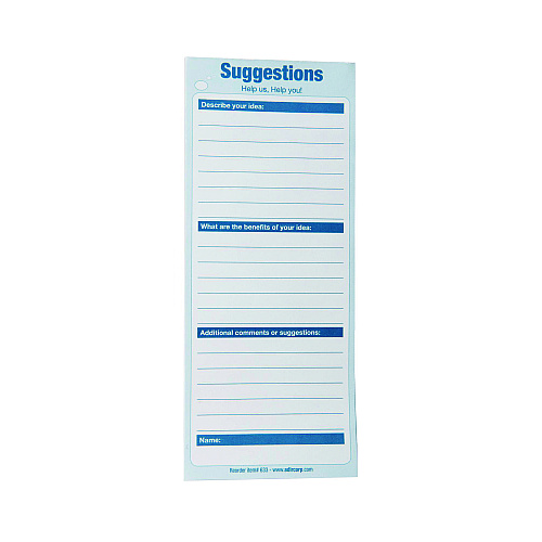 AdirOffice Suggestion Cards, 8.5 x 4, White, 50/Pack (I63350)