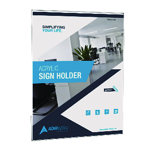 AdirOffice Wall Mount Side-Loading Acrylic Sign Holders, 8 x 11, Clear Frame, 12/Pack (I639851112WM)