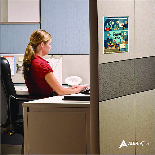 AdirOffice Wall Mount Side-Loading Acrylic Sign Holders, 8 x 11, Clear Frame, 12/Pack (I639851112WM)