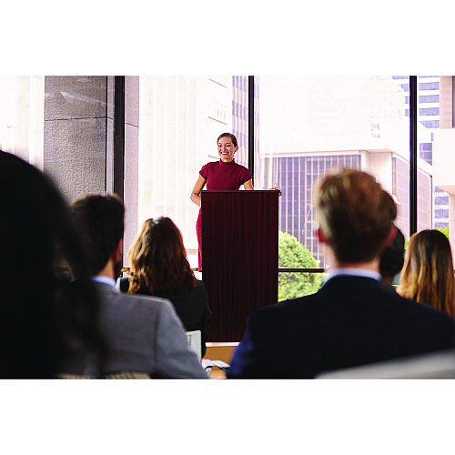 AdirOffice Wood Stand-up Podium Lectern Speaker Stand, 23 x 15 x 45.8, Mahogany (I66101)