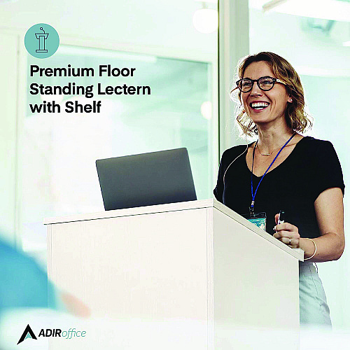 AdirOffice Wood Stand-up Podium Lectern Speaker Stand, 23 x 15 x 45.8, White (I66101WHI)