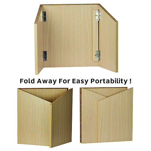 AdirOffice Foldable Tabletop Podium Lectern Speaker Stand, 27 x 16 x 19, Medium Oak (I66105MEO)