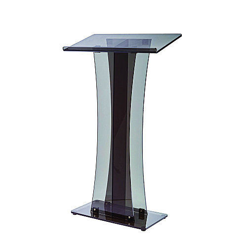 AdirOffice Acrylic Stand-Up Podium Lectern Speaker Stand, 26 x 13 x 47, Black (I66102BLK)