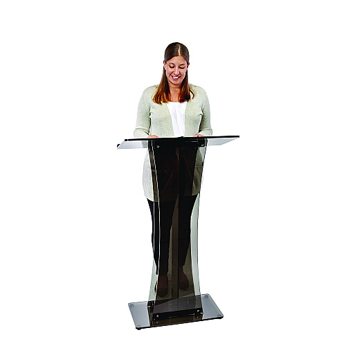 AdirOffice Acrylic Stand-Up Podium Lectern Speaker Stand, 26 x 13 x 47, Black (I66102BLK)