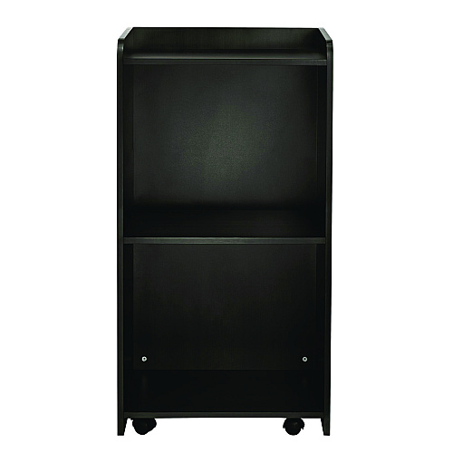 AdirOffice Wood Mobile Presentation Lectern Speaker Stand with Shelves, 22.44 x 16.53 x 45.98, Black (I66107BLK)