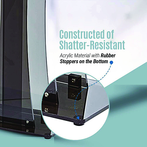 AdirOffice Acrylic Stand-Up Podium Lectern Speaker Stand, 26 x 13 x 47, Black (I66102BLK)