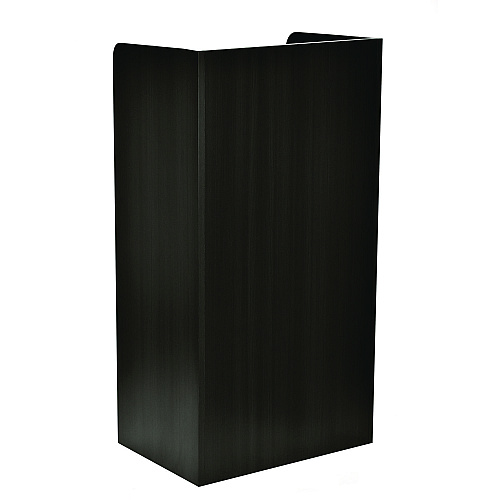 AdirOffice Wood Mobile Presentation Lectern Speaker Stand with Shelves, 22.44 x 16.53 x 45.98, Black (I66107BLK)