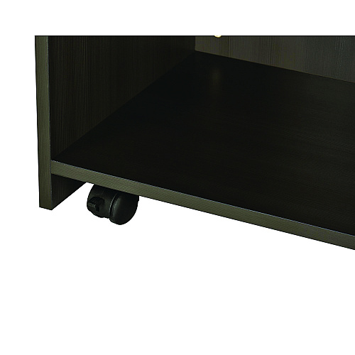 AdirOffice Wood Mobile Presentation Lectern Speaker Stand with Shelves, 22.44 x 16.53 x 45.98, Black (I66107BLK)