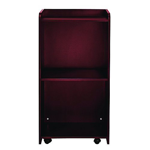 AdirOffice Wood Mobile Presentation Lectern Speaker Stand with Shelves, 22.44 x 16.53 x 45.98, Mahogany (I66107MA)
