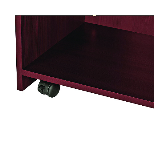 AdirOffice Wood Mobile Presentation Lectern Speaker Stand with Shelves, 22.44 x 16.53 x 45.98, Mahogany (I66107MA)