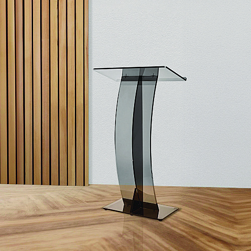 AdirOffice Acrylic Slanted Podium Lectern Speaker Stand, 26.75 x 12.5 x 47, Black (I66103BLK)