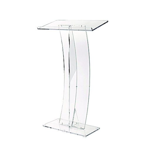 AdirOffice Acrylic Slanted Podium Lectern Speaker Stand, 26.75 x 12.5 x 47, Clear (I66103CLR)