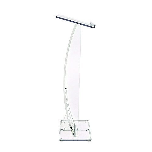AdirOffice Acrylic Slanted Podium Lectern Speaker Stand, 26.75 x 12.5 x 47, Clear (I66103CLR)