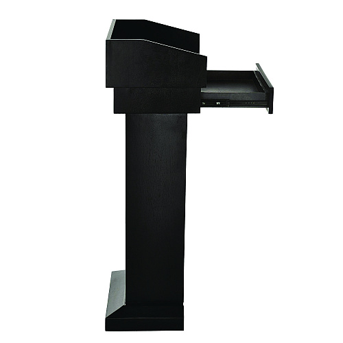 AdirOffice Wood Stand-Up Podium Lectern Speaker Stand with Drawer and Storage Area, 27.55 x 14 x 43.3, Black (I661012BLK)