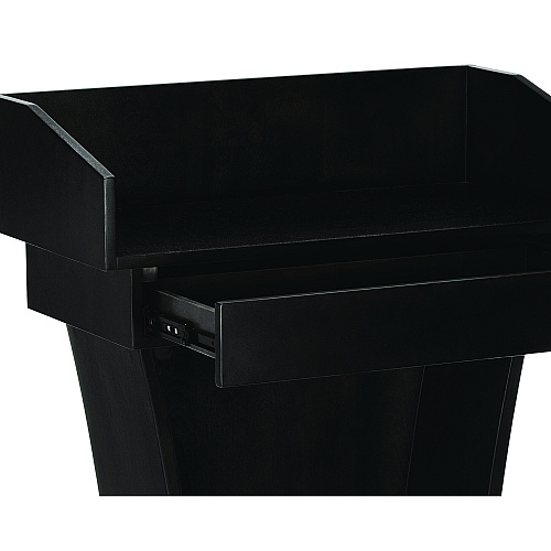 AdirOffice Wood Stand-Up Podium Lectern Speaker Stand with Drawer and Storage Area, 27.55 x 14 x 43.3, Black (I661012BLK)