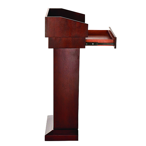 AdirOffice Wood Stand-Up Podium Lectern Speaker Stand with Drawer and Storage Area, 27.55 x 14 x 43.3, Cherry (I661012CH)